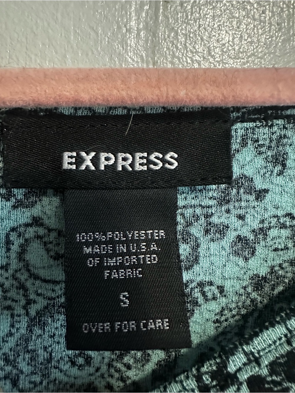 Express Mint and Black Lace-Print Ruffle Shell - Picture 4 of 4